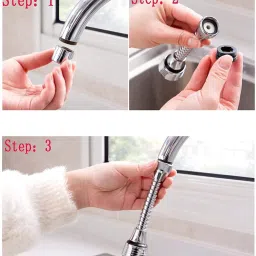 navjai Turbo Flex 360 Flexible Faucet Sprayer Water Extender Faucet Set Faucet Nozzle image 3