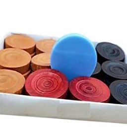 Wooden Carrom Coins/Carrom Pawns with multicolour striker and 5gm powder Carrom Pawns-image-25