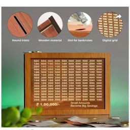 Wooden Piggy Bank For Adults R-Wooden Money Gullak Coin Box Money Bank 1 Lakh Coin Bank-image-45