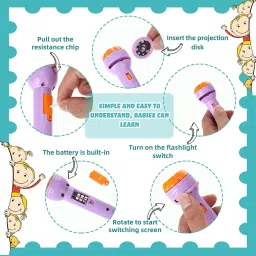 crazygol 3 Slides 24 Patterns Mini Projector Torch Slide Flashlight Light Toys for Kids image 4