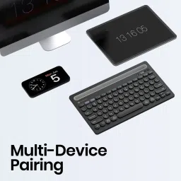 Portronics Bubble Dock Bluetooth, Wireless Handheld Multi-device Keyboard Compatible with Desktop, Laptop, Mac with Tablet/Smartphone holder 12 inch wide & On/Off switch,Compact Tenkeyless image 4
