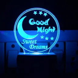 3D Latest Acrylic GOOD NIGHT R Night Lamp with 7 Colour Changing | 3D Decorative Illusion LED Plug Night Lamp for Bedroom | Gift | Office | Living room Night Lamp-image-4
