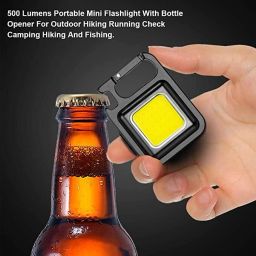 WEFLY LED COB Mini Flashlights Bright USB Rechargeable light with keychain Torch Light Strip image 5