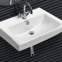 White Elegant Solid Preimum Grade Ceramic's Wallmounted ( 13 * 18 ) Wall Hung Basin-image-62