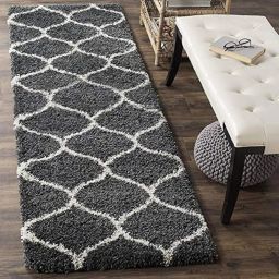 Grey, White Polyester Runner-image-1