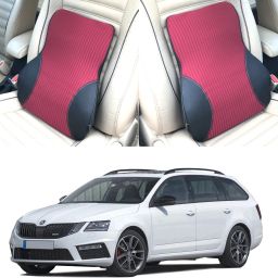Black, Red Fabric, Leatherite Car Pillow Cushion for Skoda-image-65