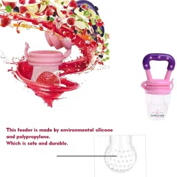 kidsify Nibbler Soother for Babies Fruit Feeder Kids Nipple Pacifier for Fruit Vegetable and Fruit Shape Silicone Teether (Set of 2) Teether and Feeder image 2
