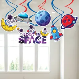6 pcs Space Hanging Swirl Decorations,Galaxy Party Supplies,Outer Space Birthday-image-57