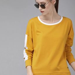 Women Solid Round Neck Pure Cotton Yellow T-Shirt-image-67