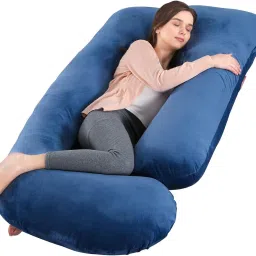 ultra soft j shaped Polyester Fibre Solid Pregnancy Pillow Pack of 1-image-48