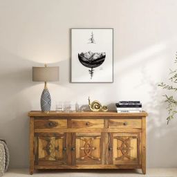 woodsworth from pepperfry Karl Sheesham Wood Sideboard In Scratch Resistant Rustic Teak Finish-picture-34