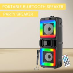 GUGGU Pushpa(PORTABLE BLUETOOTH PARTY SPEAKER) 3D Sound With Karaoke Mic/RGB LightH99 40 W Bluetooth Party Speaker-image-101