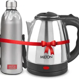 Combo Set Insta Electric Stainless Steel Kettle, 2 Litres, Silver and Duo DLX Thermosteel Hot or Cold Stainless Steel Water Bottle with Jacket, 1.5 Litres, Silver Electric Kettle-picture-16