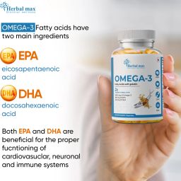herbal max Fish oil (1000 Omega 3, with 180 mg EPA & 120 mg) for brain, heart | eye health image 5