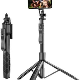 Tryonce 4-in-1 Selfie Stick Tripod 5.8 Feet Long with Stable Handle and Bluetooth Remote Tripod-image-91