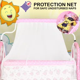 Cradle for kids cradle for baby boy and girl Cradle With Swing & Mosquito Net Bassinet-17