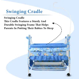 bravetot Baby Cradle With Mosquito Net , Swing & Storage image 2