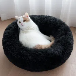 The round soft pet bed is perfect for indoor cats and puppies for all weather S Pet Bed-picture-10