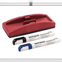Non Magnetic 1X1.5 Feet, Double-Sided Writing White & Chalk board & 2 Markers and 1 Duster Whiteboards and Duster Combos-4