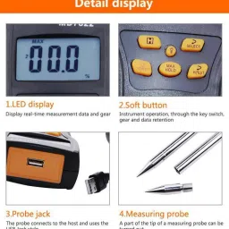 divinext MD7822 Digital Grain Moisture Meter Wheat Corn Rice Humidity Temperature Tester GMM Grain Moisture Meter Pin-Type Digital Moisture Measurer image 4