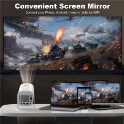 Omexcart 4K Decoding Android 11. WiFi 5G BT Inbuilt Netflix Prime Hotstar Auto Keystone (4000 lm / 1 Speaker / Wireless / Remote Controller) Portable Projector image 3