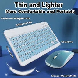 GEUTIERL KEY BOARD WITH MOUSE Bluetooth Laptop-size Multi-device Keyboard Compatible with iPad image 5