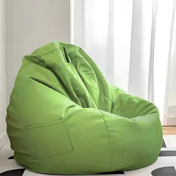 giglick 4XL Faux Leather Bean Bag Filled with Beans | Ready To Use Teardrop Bean Bag With Bean Filling image 2