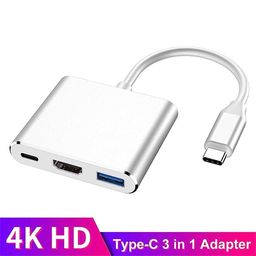 generic SaiRetail.Com Type-C 3 in 1 Adapter (USB C to HDMI Adapter, Type C to HDMI 4K, USB 3.0 Port, USB C Charging Port Converter Compatible with MacBook, iPad Pro, Surface) image 2