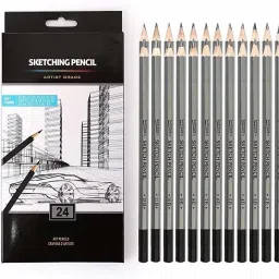 24 pc Professional Drawing Sketching Pencils Set 14B -9H Graphite Shading Pencil-picture-14