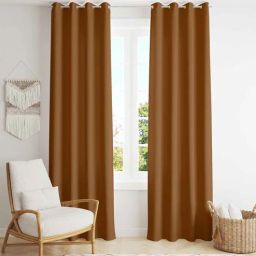 parda online Butter Gold Polyster Solid 5ft Blackout Eyelet Window/Door (2 Pc)-picture-29