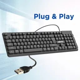 Elista ELS WK-710 Wired USB Standard Multi-device Keyboard Compatible with Desktop, Laptop, Mac stand support image 5