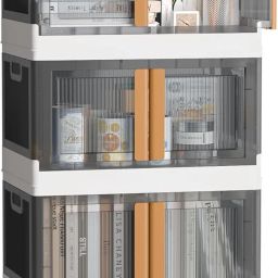 Plastic Drawer 4 Shelf Book Organizer Plastic Open Book Shelf Book Stand & Rack Plastic Close Book Shelf-image-35
