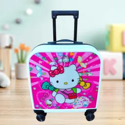 Small Cabin Suitcase (38 cm) 4 Wheels - 3D Cartoon Print Trolley Bag 360° 4Wheels With TSA Loack & Adjustable handle - White-16