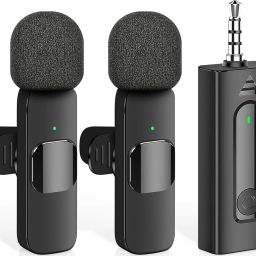 K35 Wireless Collar Microphone for YouTube Video & Voice Recording 3.5mm-image-40