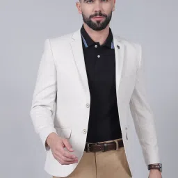 Men Self Design Single Breasted Casual Blazer-image-76