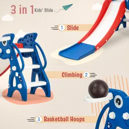 baybee 3 in 1 Tiny Tumble Baby Slides for Kids with Basketball Set & Handrails image 2