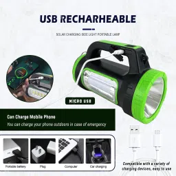 kavyara ™High Brightness Multifunctional LED SEARCH LIGHT SOLAR CHARGING 8 hrs Torch Emergency Light image 4