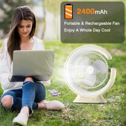 Sampri USB Rechargeable Fan with 21 SMD LED Light Mini Table Fan USB Fan image 2