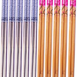 Eating Bamboo, Stainless Steel Japanese, Korean, Vietnamese, Chinese Chopstick-image-12