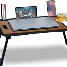 MULTIPURPOSE FOLDABLE WITH CUP HOLDER , STUDY & LAPTOP TABLE Wood Portable Laptop Table-9