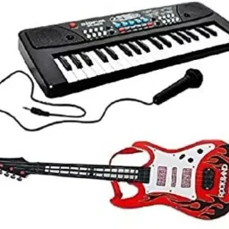 Combo Of Piano With Mic and Musical Guitar with Colorfull Light (Multicolor)-30
