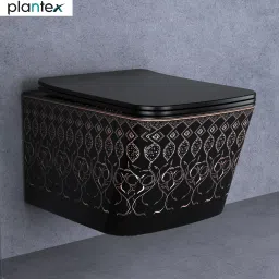 Ceramic Wall Hung Commode for Toilet/Rimless Western Commode/Square Commode with Soft Closing Toilet Seat - P Trap Western Commode-6
