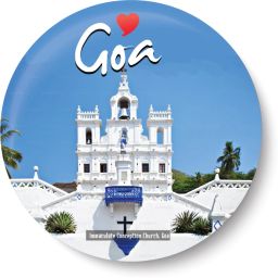 Love Goa I Immaculate Conception Curch I Goa Series I Souvenir I Travel I Fridge Magnet Pack of 1-image-12