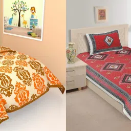 140 TC Cotton Single Jaipuri Prints Flat Bedsheet-image-89