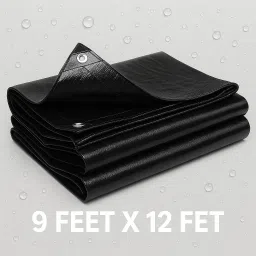 TARPAULINE 9 FEET X 12 FEET BLACK Tent - For PROTECT FROM UV RESISTANT,RAIN, 250 GSM-image-12