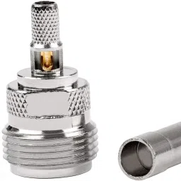 Nisinlife N Female Crimp Cable Connector for RG58 RF Coaxial Connector Cable Silver - 2pcs Antenna Amplifier-image-98