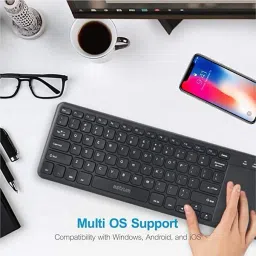 ASTRUM KW280 Slim Wireless Keyboard with Touchpad (Black) Wireless Standard Multi-device Keyboard Compatible with Desktop, Laptop, Mac multimedia_keys,Astrum KW280 image 5