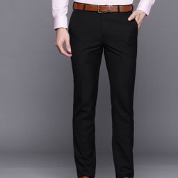 raymond Men Slim Fit Black Polyester Trousers-picture-23