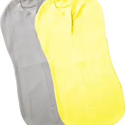 POD/Swaddle/Sleeping Bag/Sack for NewbornBaby 0-3 months Pack of-2 yellow+Gray Sleeping Bag-image-86