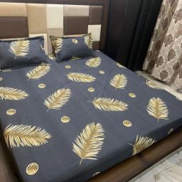 300 TC Microfiber King 3D Printed Fitted (Elastic) Bedsheet-image-33
